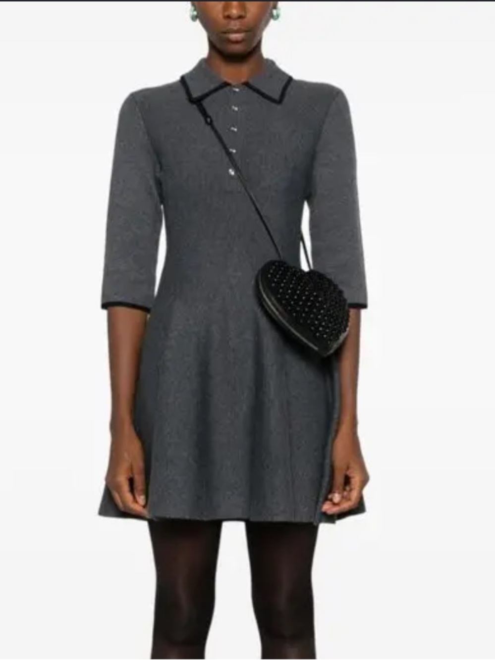 NWT Maje Rowell Polo Flared Knitted Mini 
Dress Size 36/US Small